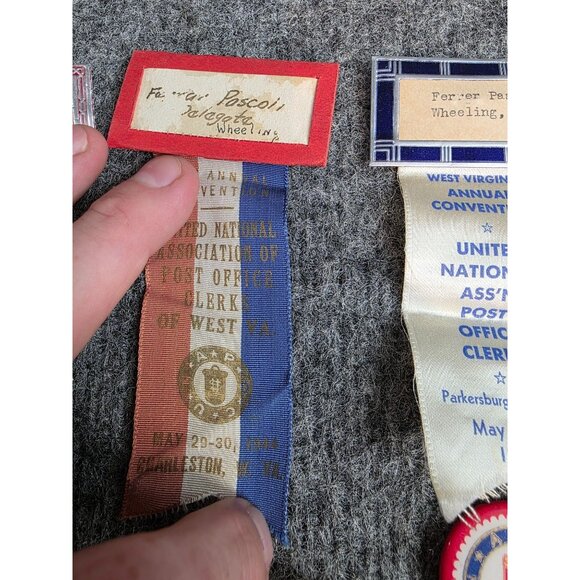 Vintage Postal Clerks And Auxiliary Delegate Ribbons Lot Of 12 Convention Badges - Picture 3 of 10